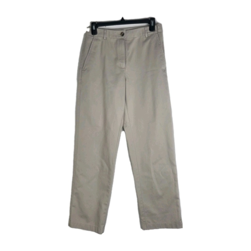 Eddie Bauer Womens Khacki Chino Classic Fit  Size 4‎ Straight Leg Preppy